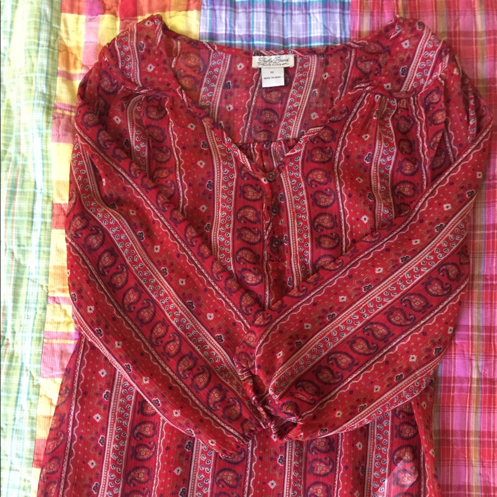 Lucky Brand Red Blouse - Picture 2 of 4